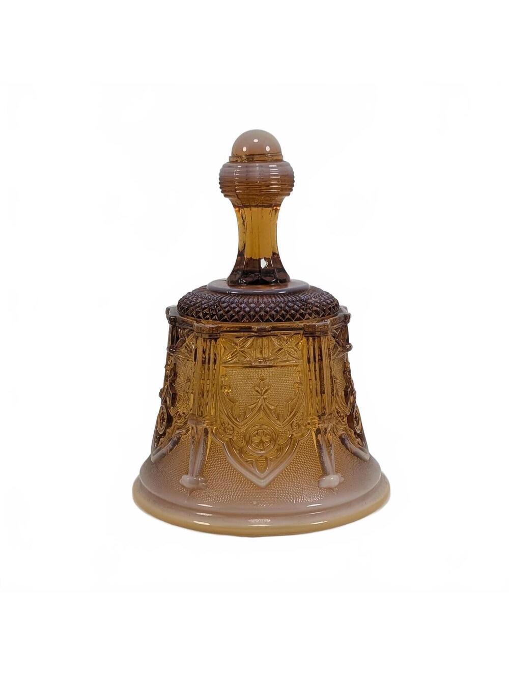 Fenton Amber Opalescent Sable Arch Bell